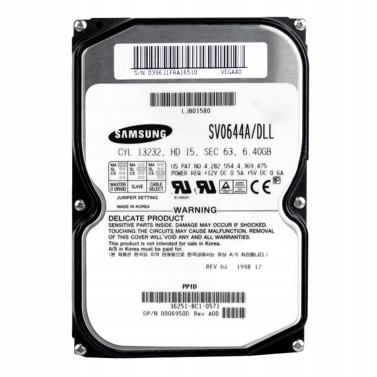 Samsung Voyager 5A 6.4GB 5.4K Ata 3.5'' SV0644A/DLL