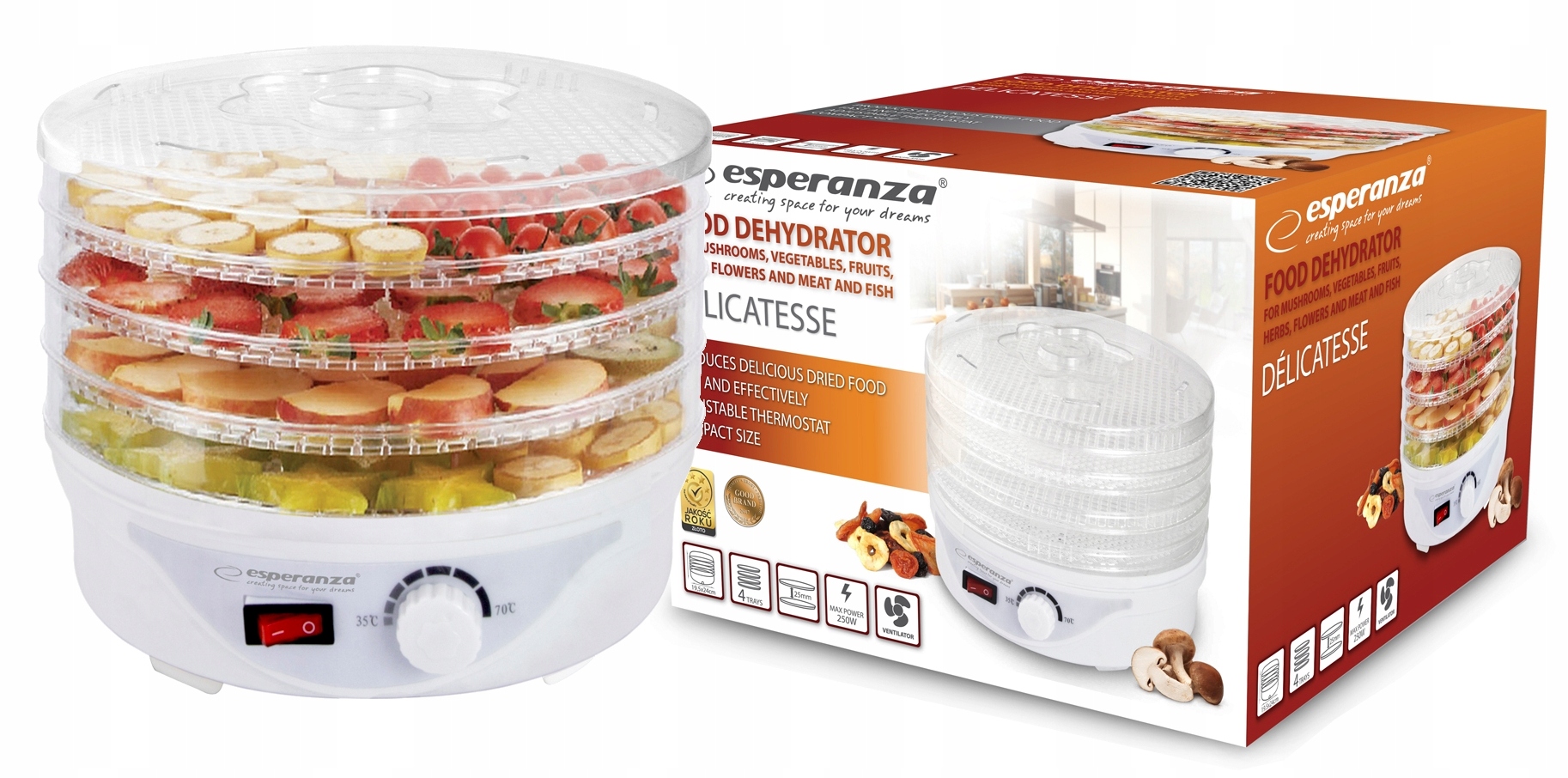 

Suszarka do grzybów owoców warzyw duża moc XL 250W