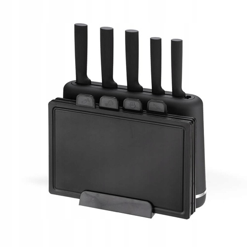 Elegantní sada nožů a prkének na podstavci 2v1 Maestro MR-1412-BLACK