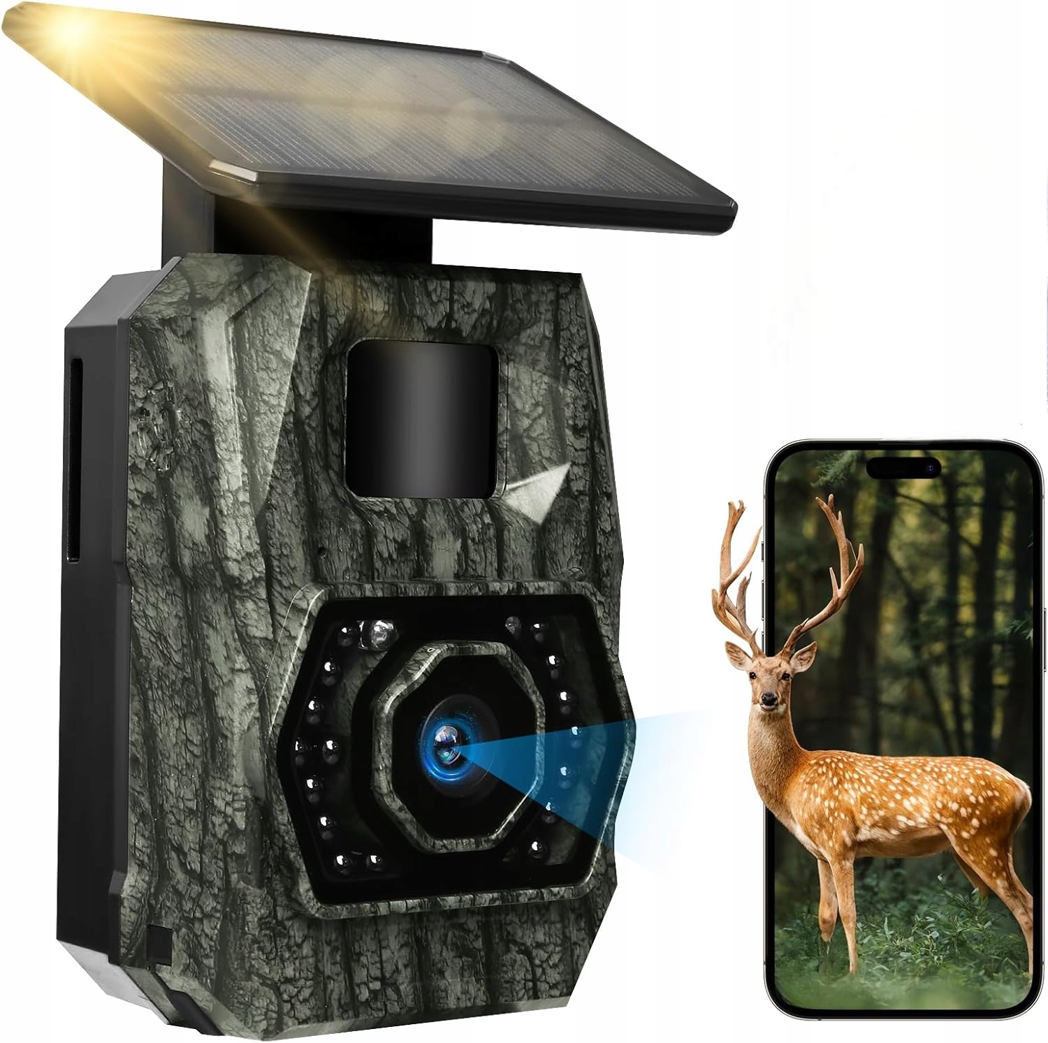 Fotopułapka Kamera Leśna Maxdone Wifi 48MP 30FPS Noktowizor Solarna 3W1