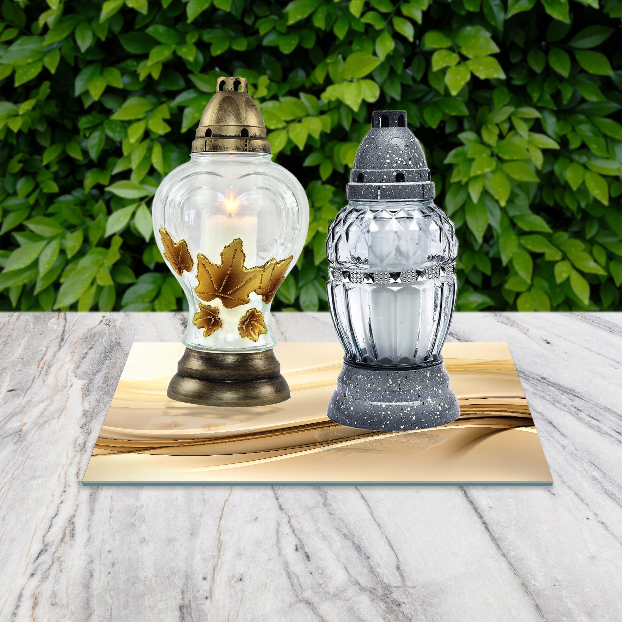 SZKLANA PODSTAWKA POD ZNICZE 30x30cm Fala 195f Marka inna