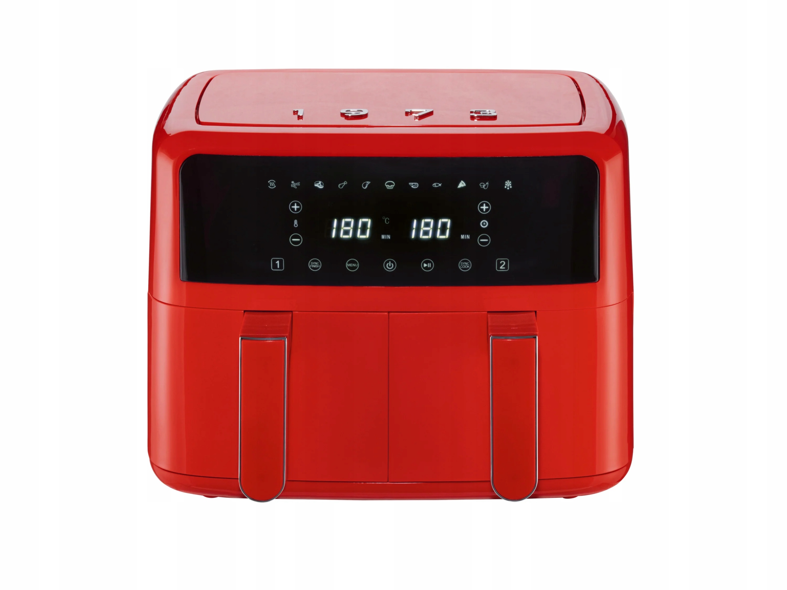 Silvercrest Frytkownica dwukomorowa Retro 1973, 2600 W czerwona