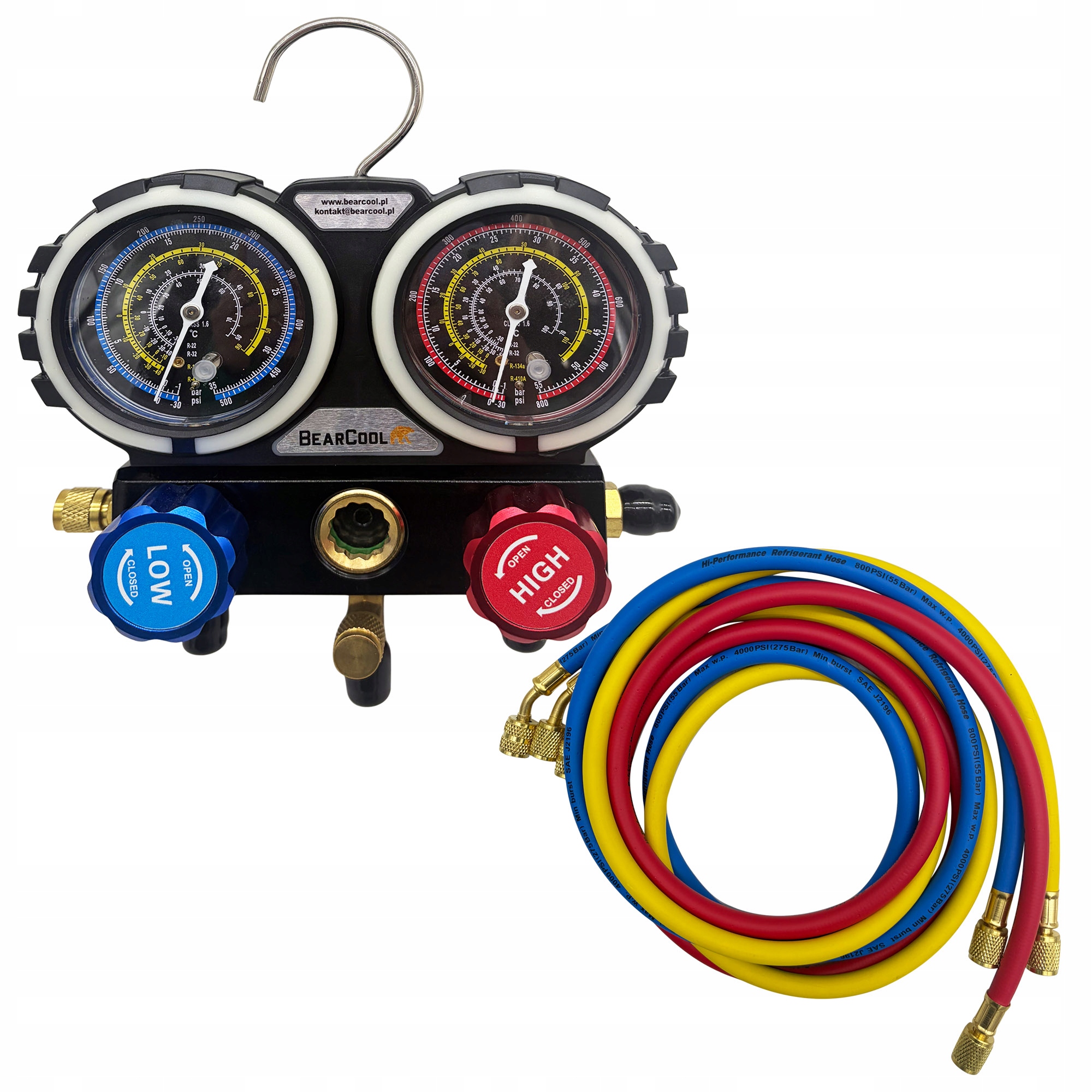 Manometry s kabely pro montáž klimatizace R22 R32 R410a R134a sada