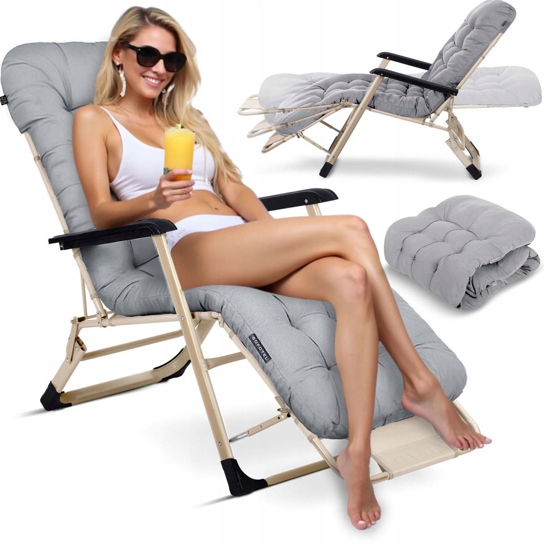 Ležadlo s vankúšom Sofotel ChillWell svetlosivé