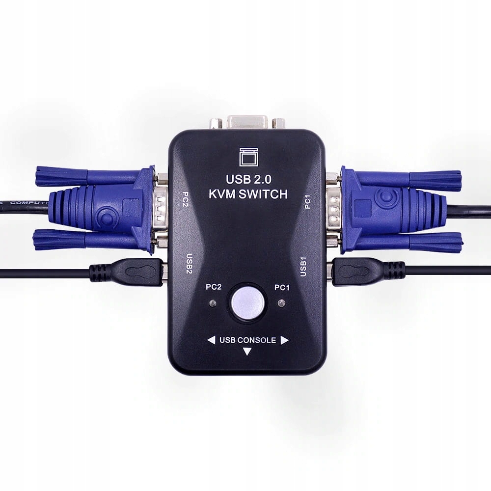 Switch KVM VGA USB 2.0 na 2 x PC 2 x USB Przełącznik USB - B przycisk Model 2D4-03-26