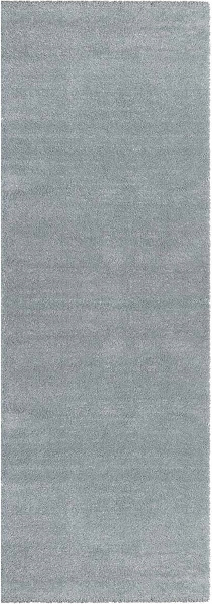 Modrý tlustý koberec typu shaggy, koberec běhoun jednobarevný 80x200 cm