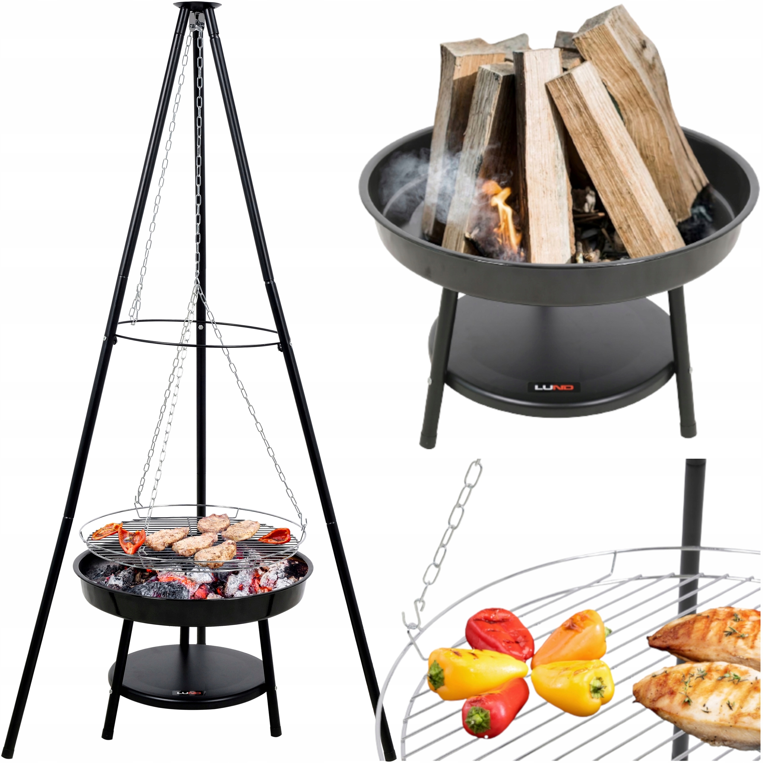 

Grill Węglowy Ogrodowy Wiszący Palenisko Ognisko