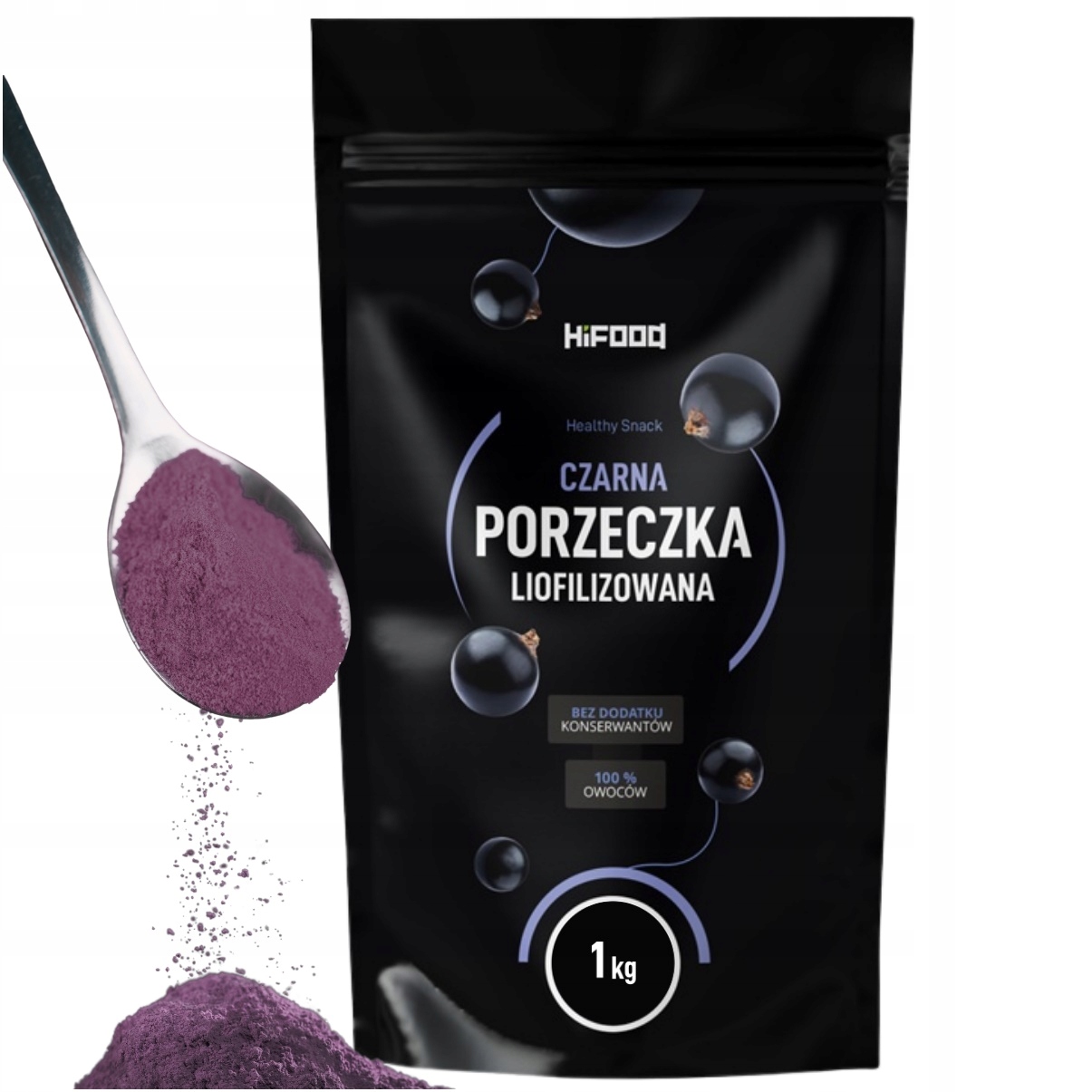 Czarna Porzeczka Liofilizowana 1kg Porzeczka 100% Polska Proszek HiFOOD