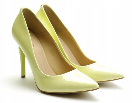 Limetkové lodičky na špici, kožené, elegantní lodičky Sala 39