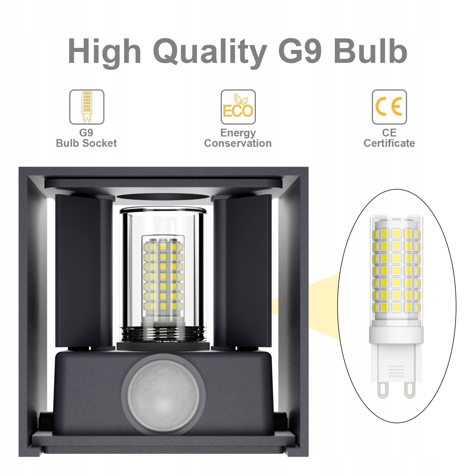 KLIGHTEN Zestaw 2 Szt LED Wandleuchte Czujnik Ruchu Wewnątrz/Zewnątrz 4500K — miniatura 2