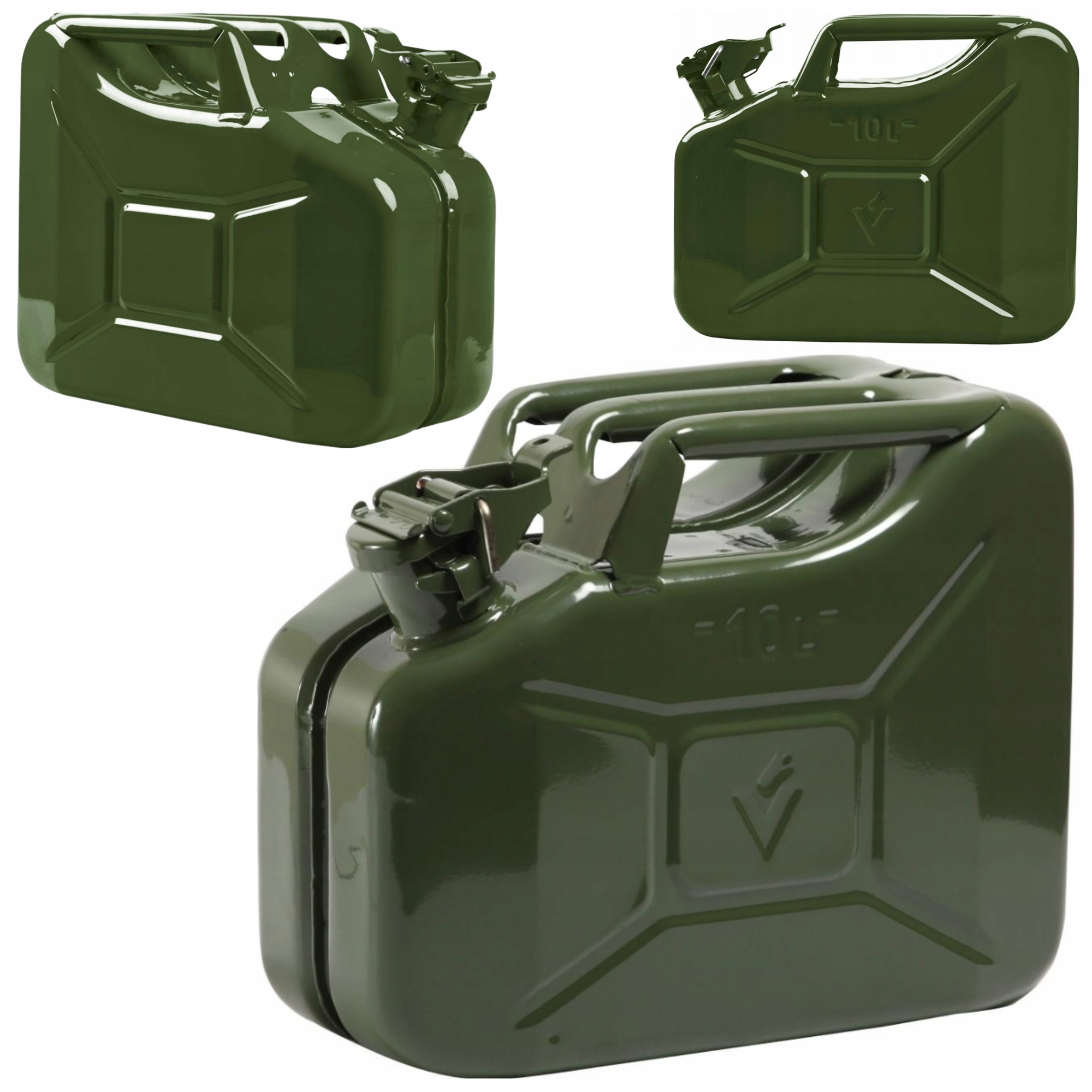 Kovový Kanystr na Palivo Benzín 10L Ocelový Zelený Valpro Kovový