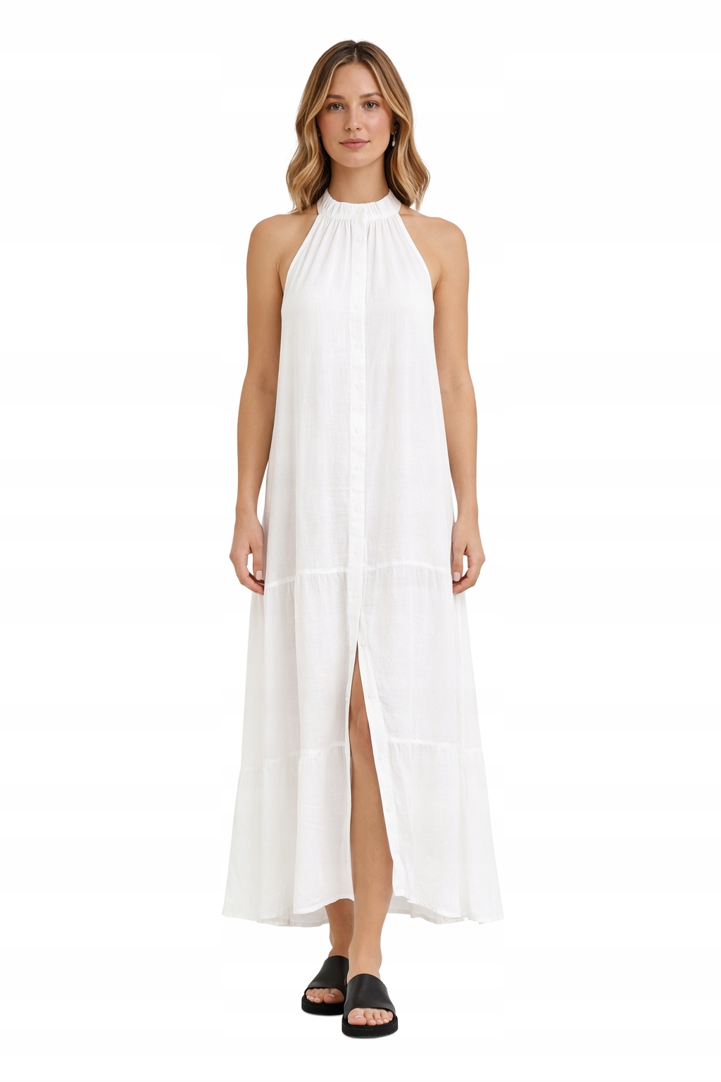 Bílé Šaty S Širokými Ramínky 1I4A