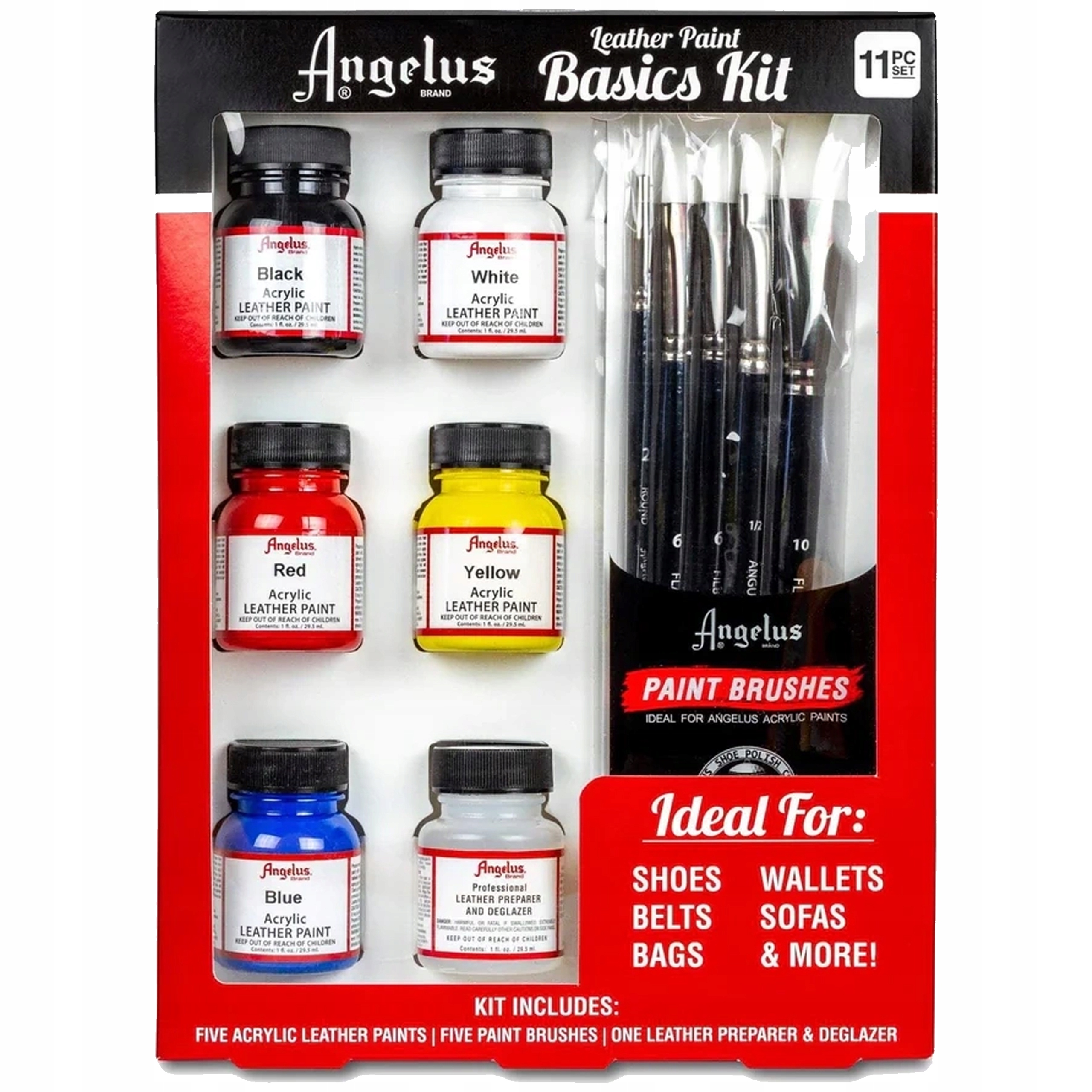 Sada Angelus Basics Kit customizace obuvi, barvy, štětce 6 x 29.5 ml