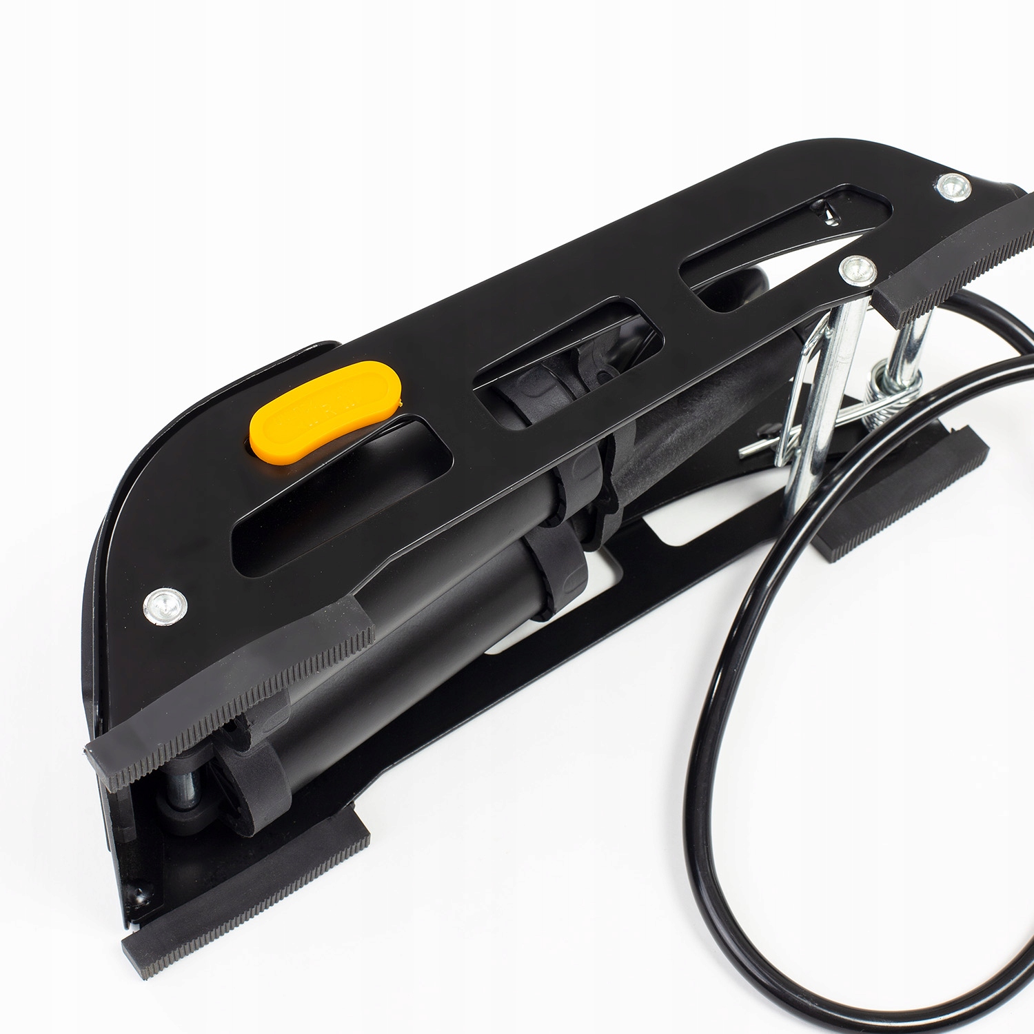 POMPKA NOŻNA ROWEROWA SAMOCHODOWA DWUTŁOKOWA MOCNA Z MANOMETREM DO ROWERU Ciśnienie maksymalne 12 bar