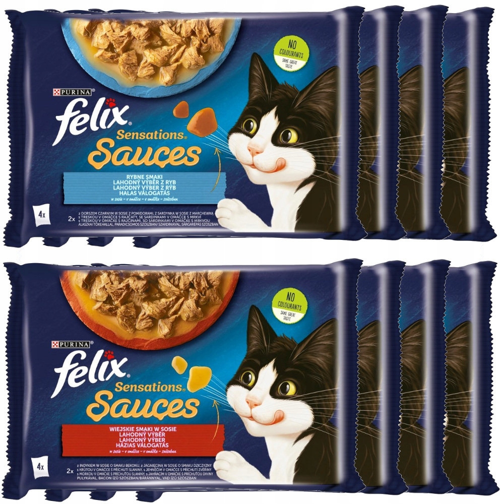 Levně Felix Sensations Sauces Venkovské Rybí Příchutě V Omáčce Krmivo Pro Kočky 32x85 g