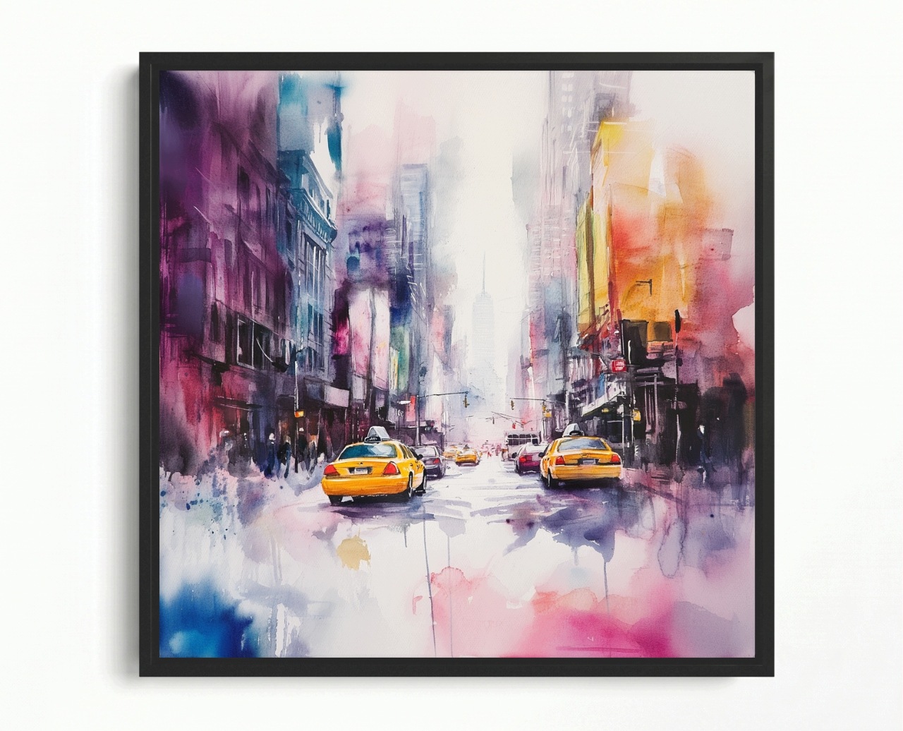 Obraz Rama American Box Město New York Ulice Auta Žluté Taxi 50x50