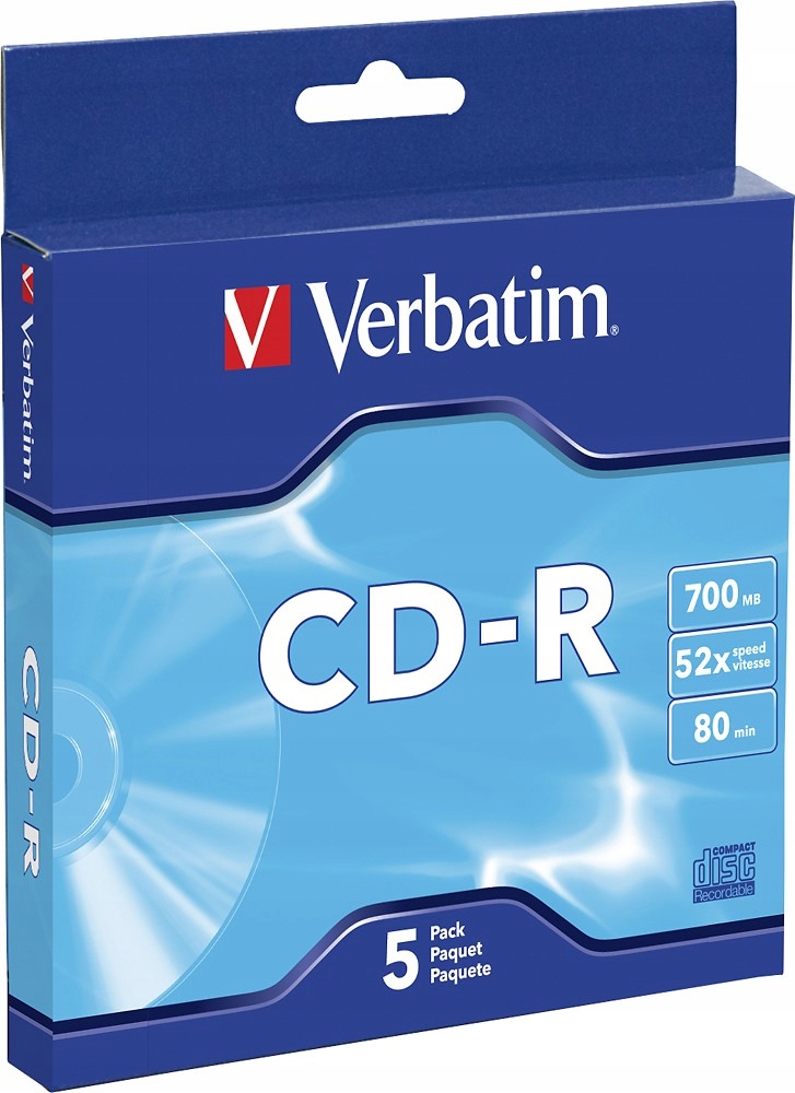 

10 szt Verbatim Cd-r 700MB 52x w Pudełkach Slim CD