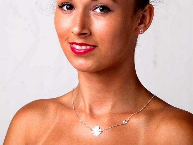 

Naszyjnik Celebrytka Koniczynka Kryształ Swarovski