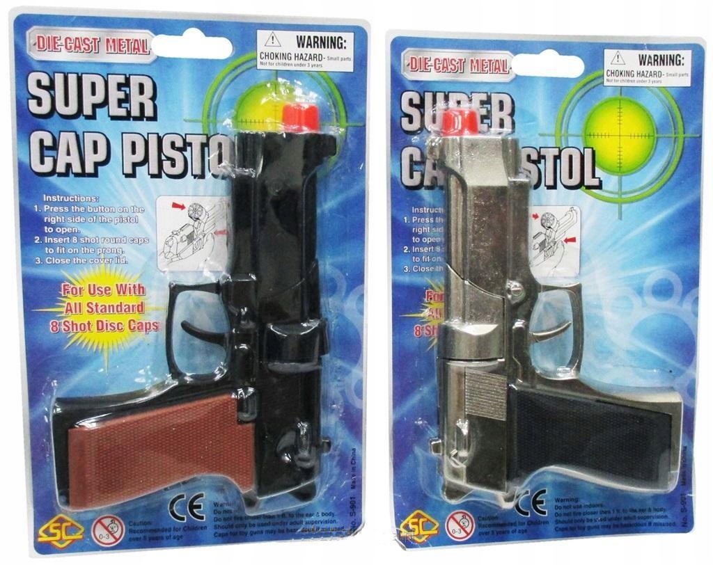 PISTOLET METALOWY NA SPŁONKĘ + 216 KAPISZONY Rodzaj pistolety