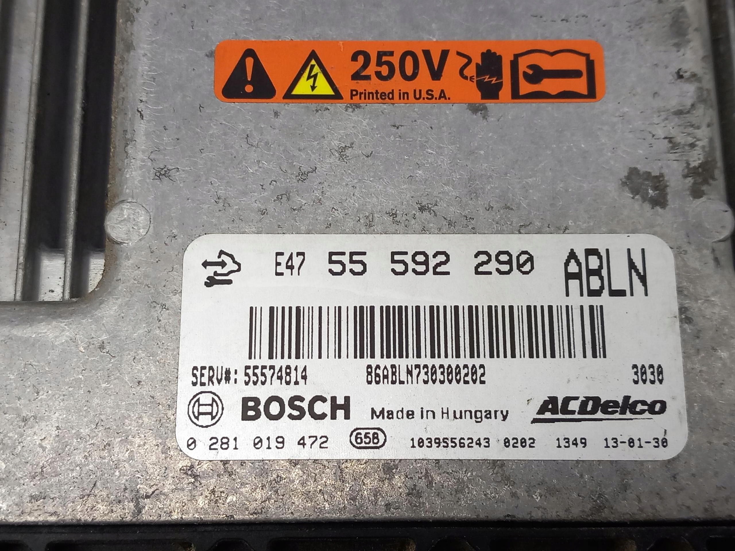 computer control unit of the engine OPEL INSIGNIA A 2.0 CDTI BiTurbo 55592290