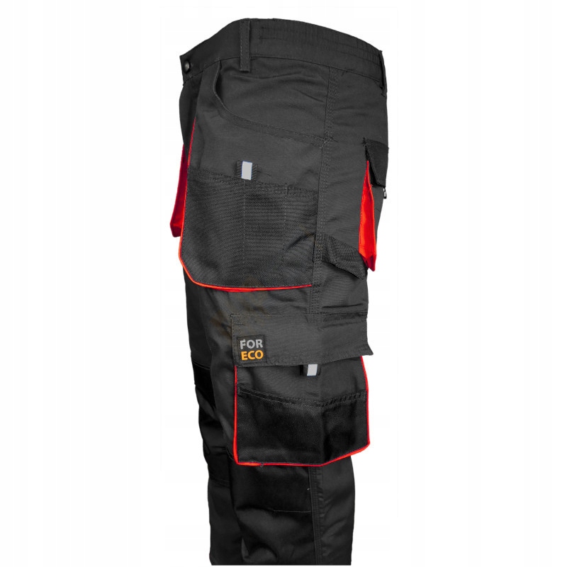 SPODNIE ROBOCZE MOCNE MONTERSKIE CZARNE BHP 58 Długość nogawki długa