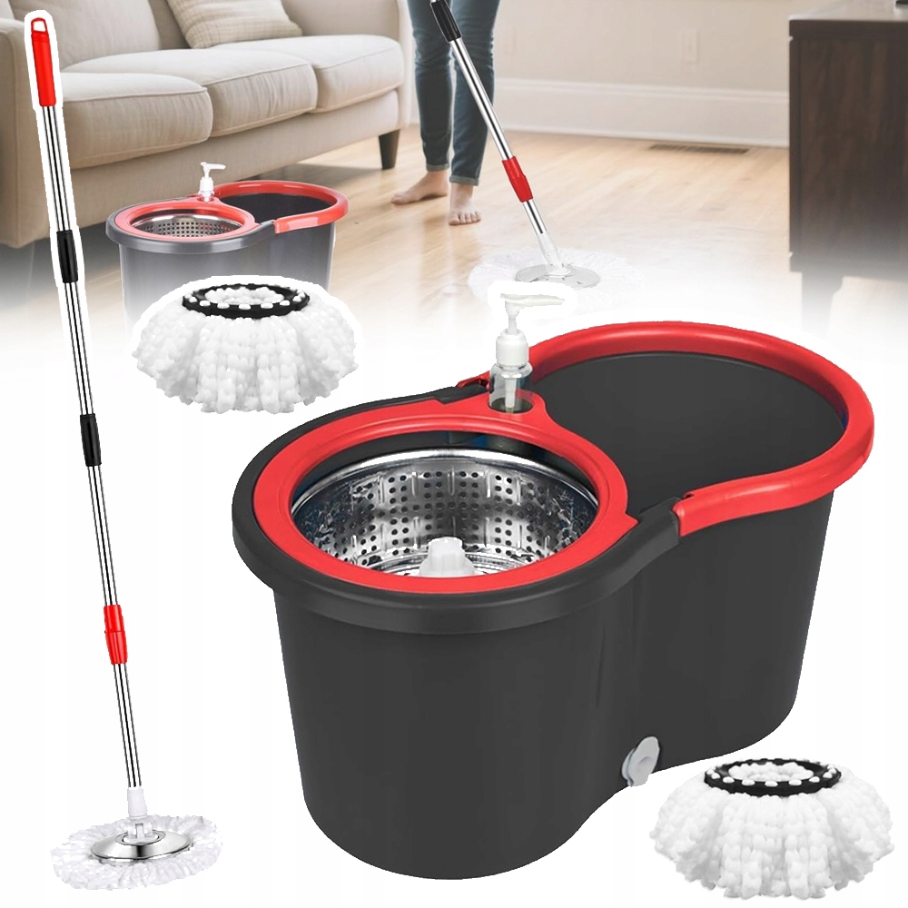 Mop Z Mikrovlákna S Teleskopickou Rukojetí A Kbelík S Turbo Systémem Odšťavňování