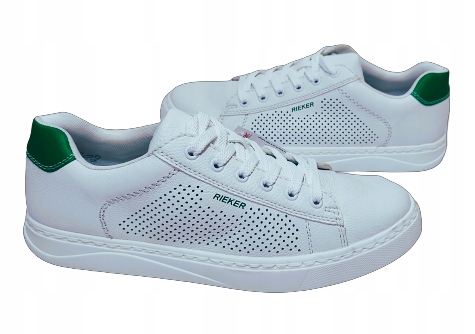 Pohodlné šněrovací polobotky Rieker B9904-80 bílé r43