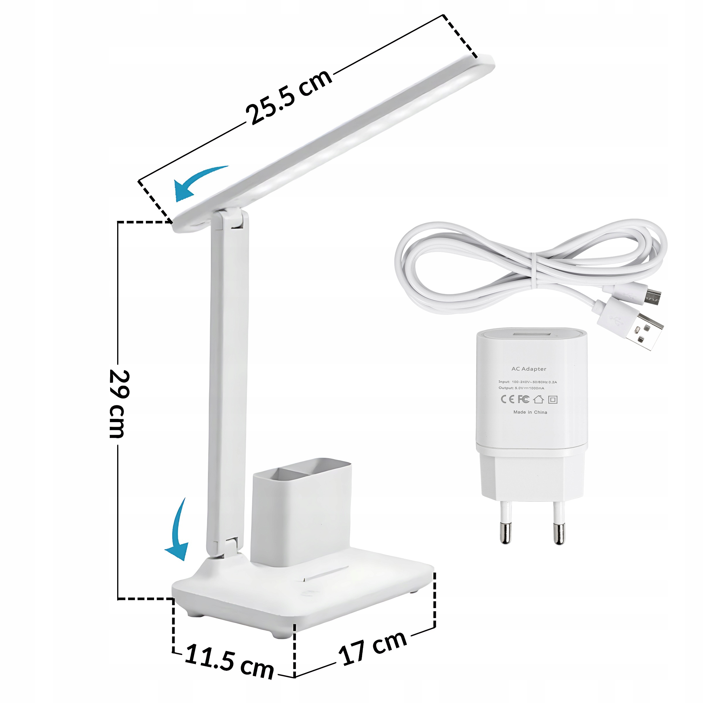 LAMPKA BIURKOWA LAMPA NA BIURKO DOTYK BEZPRZEWODOWA LED ORGANIZER 3 TRYBY Stan opakowania oryginalne