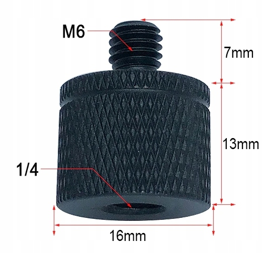 

Adapter redukcja gwint foto 1/4" na M6