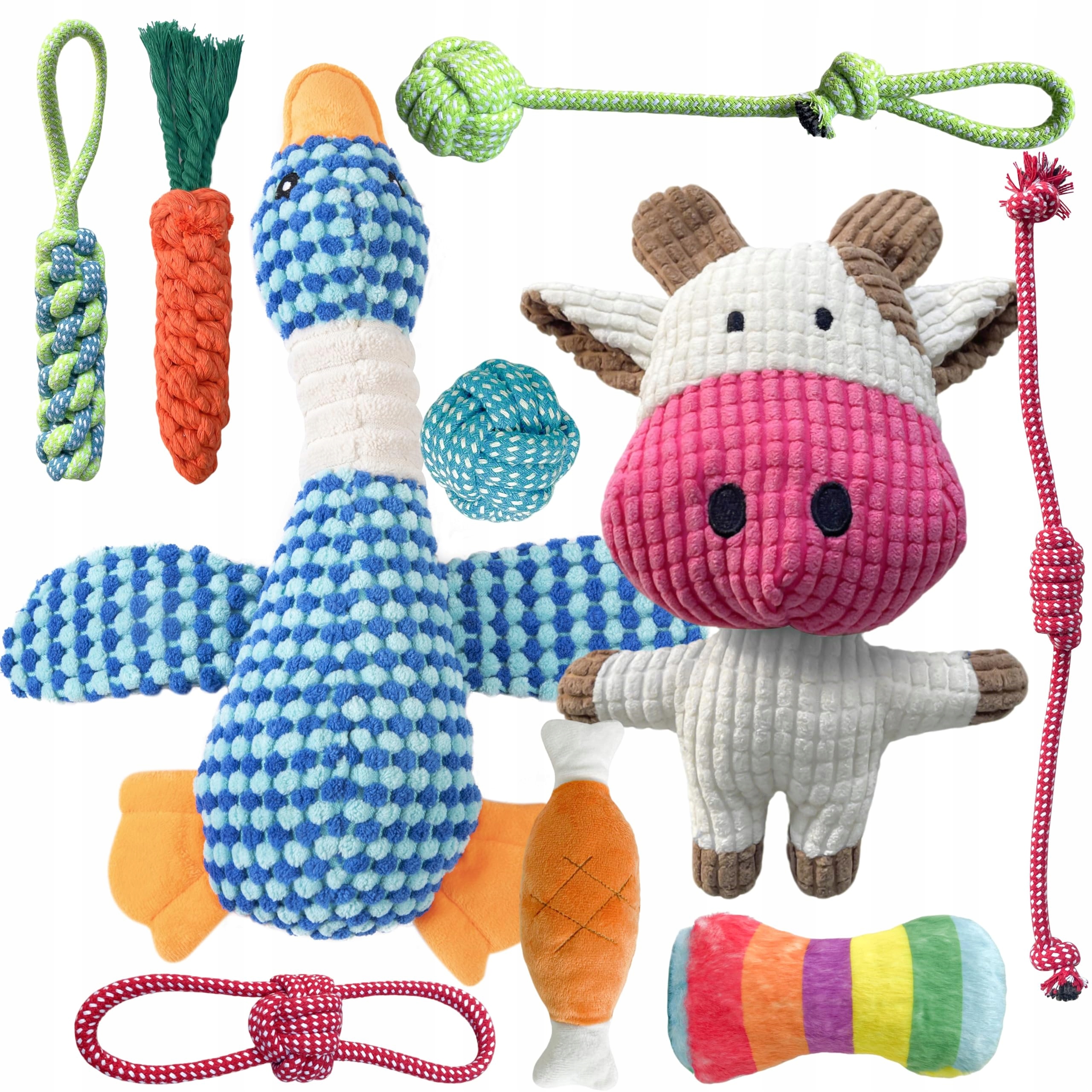 Sunfatt Sada 10 hraček pro štěňata a malé psy Bavlna a plyš