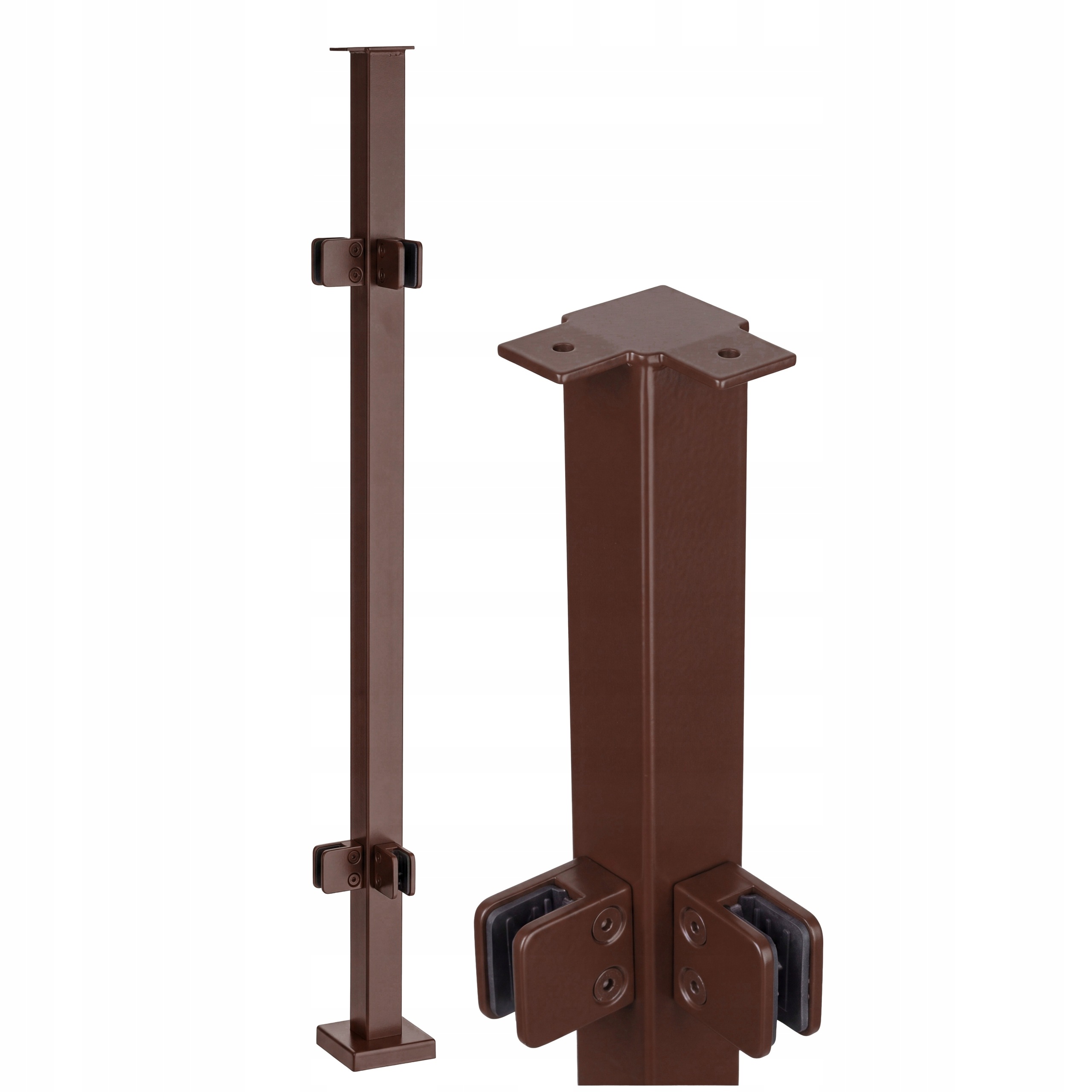 Rohový stĺpik na sklenené zábradlie 100 cm Sklo Bronzový 40x40 mm Loft