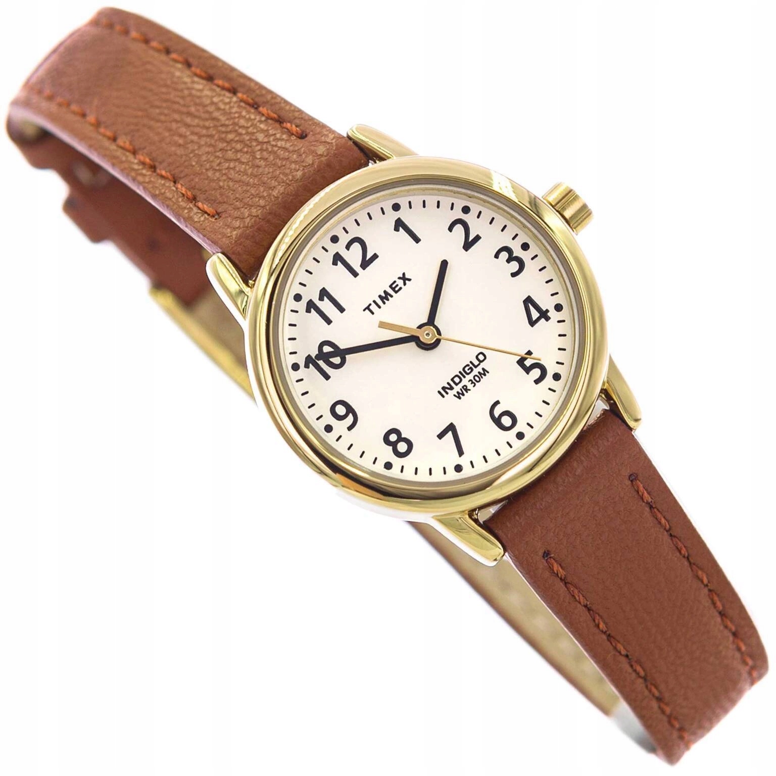Dámské Hodinky Timex TW2V75400 Easy Reader Hnědé S Podsvícením Na Pásku