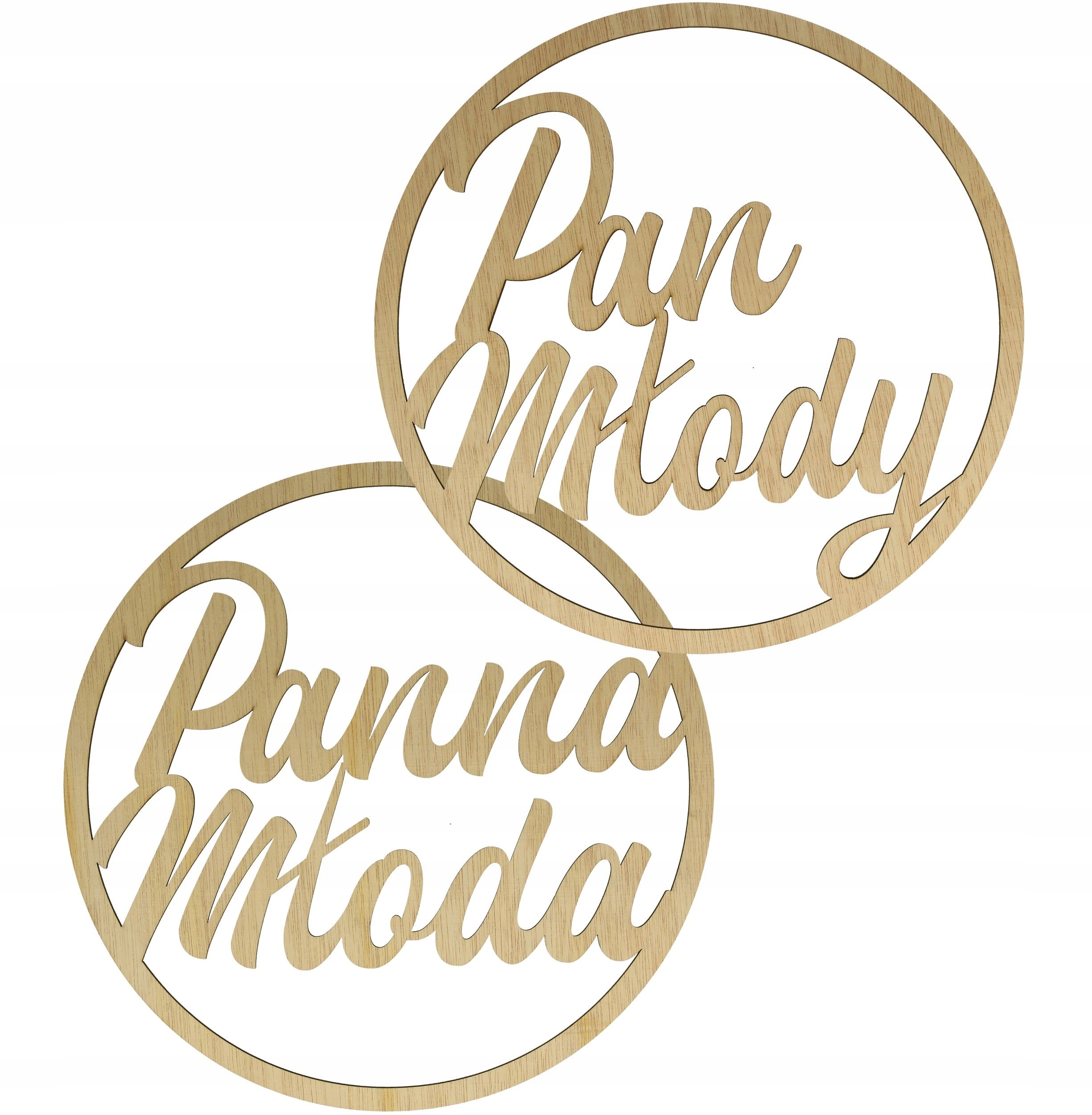 

Koła Obręcze Napis Młody Młoda Ślub Wesele Duże