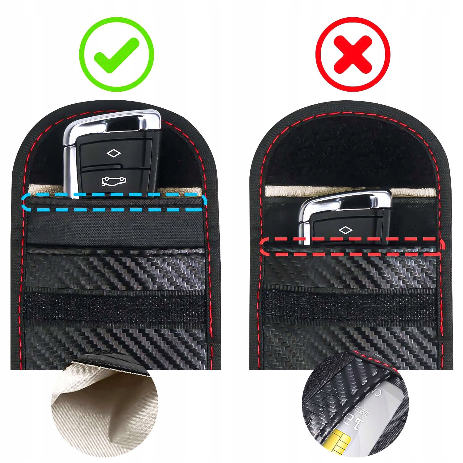 2x ETUI BLOKADA KLUCZYKA POKROWIEC KEYLESS RFID Kolor czarny