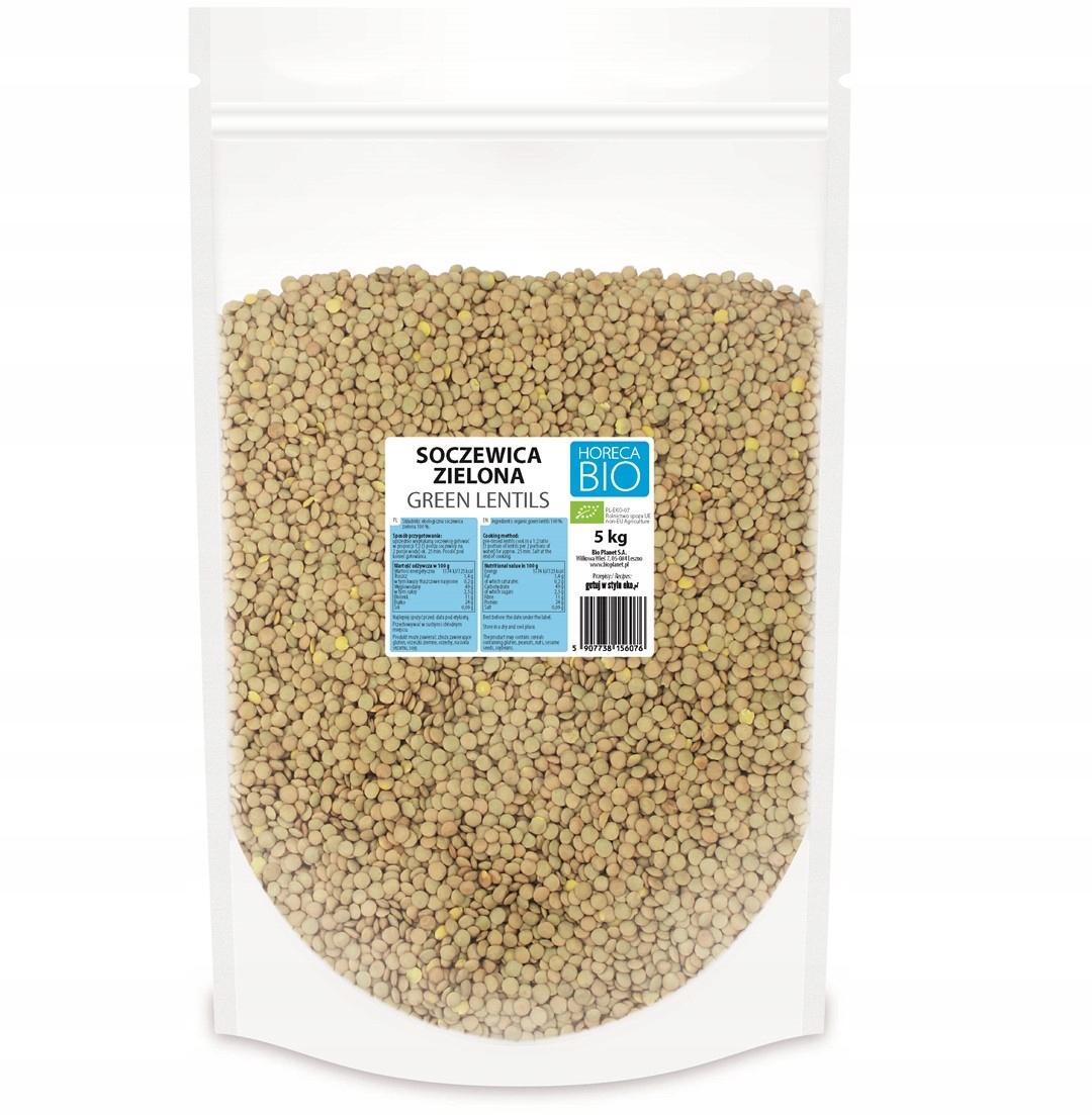 Horeca zelená čočka bio 5 kg