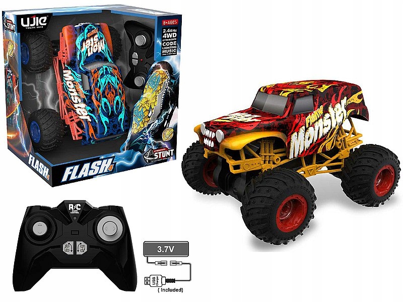Auto terenowe R/c 1:16 na radio 4WD, 6 funkcji, ładowarka Usb; 26x24x20cm