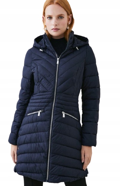 Karen Millen Péřový Kabát Modrý 40 M6H