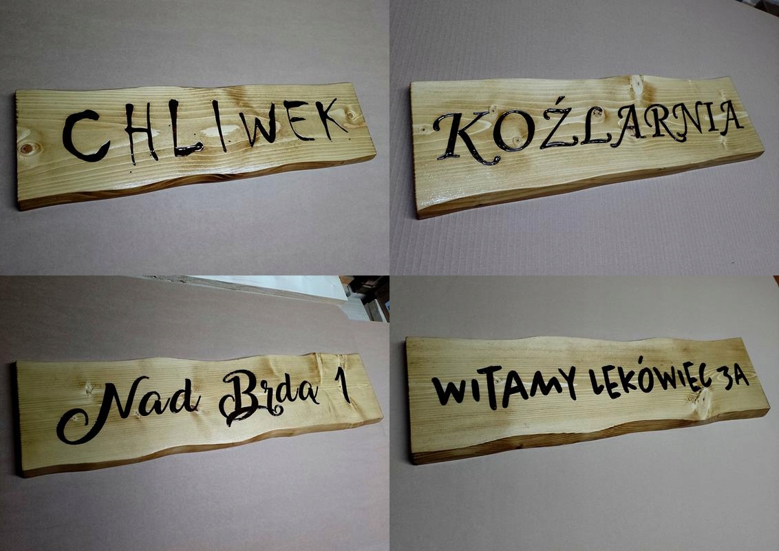 Wypalanie na Drewnie napisów szyld drewniany graw Waga produktu z opakowaniem jednostkowym 2 kg