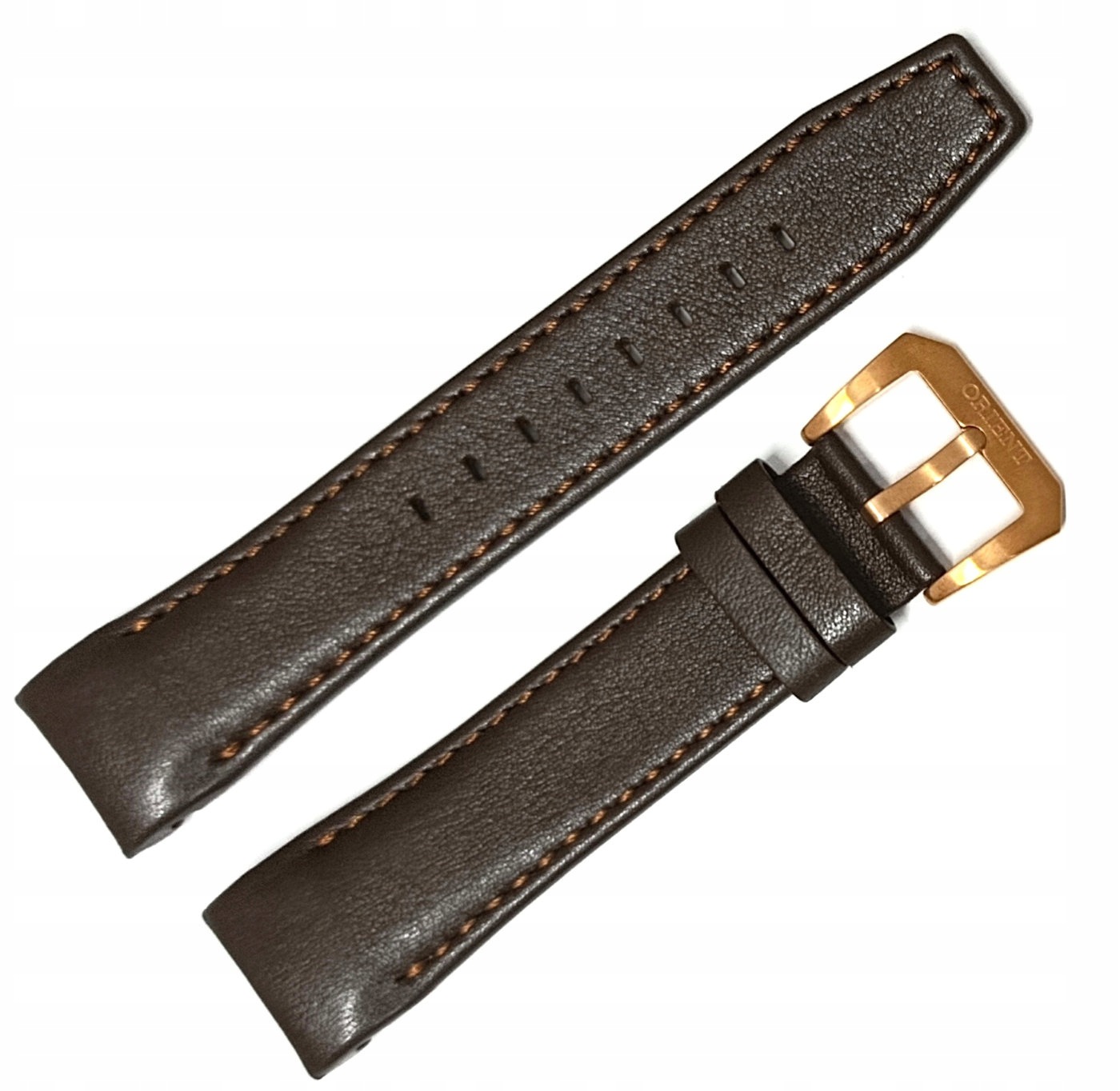 Originální Kožený Hnědý Matný Hladký Řemínek Na Hodinky Orient 22 mm