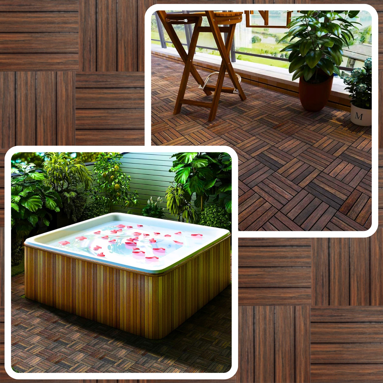 PODEST TARASOWY KOMPOZYTOWY PODŁOGA NA TARAS CIEMNY BRĄZ DREWNO 30x30x2,5cm Producent Memfis