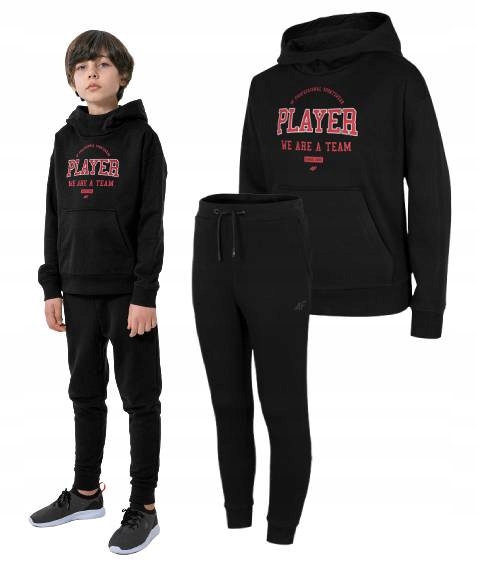 

Dres chłopięcy 4F komplet czarny bluza spodnie 164