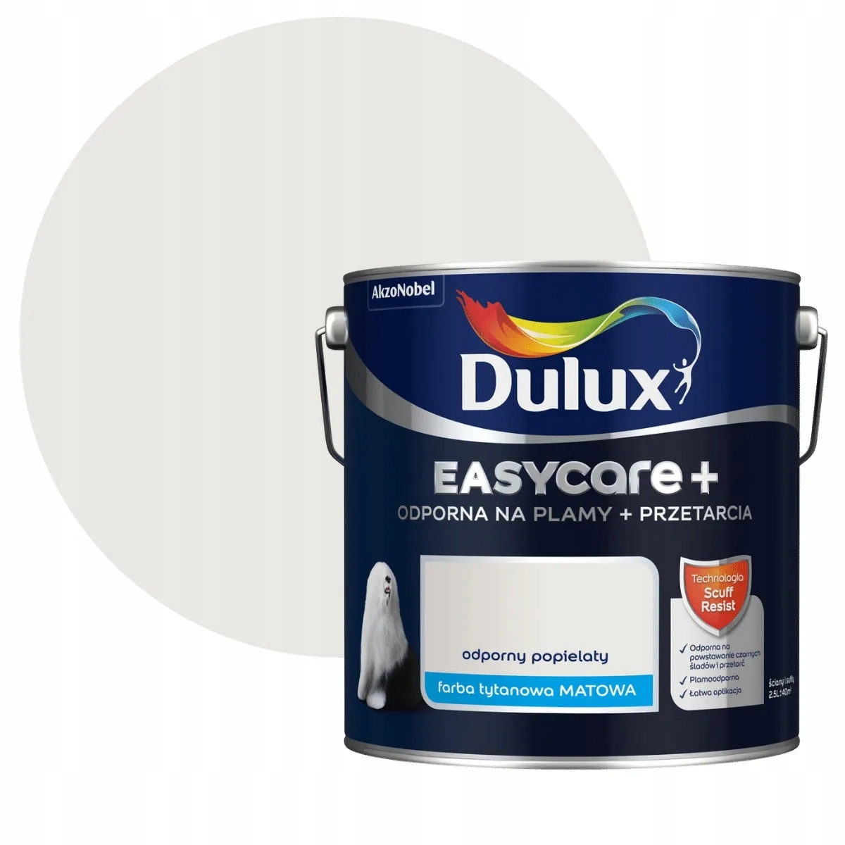 Dulux EasyCare Plus Barva Odolná Proti Drhnutí Odolný popelavý 2,5L