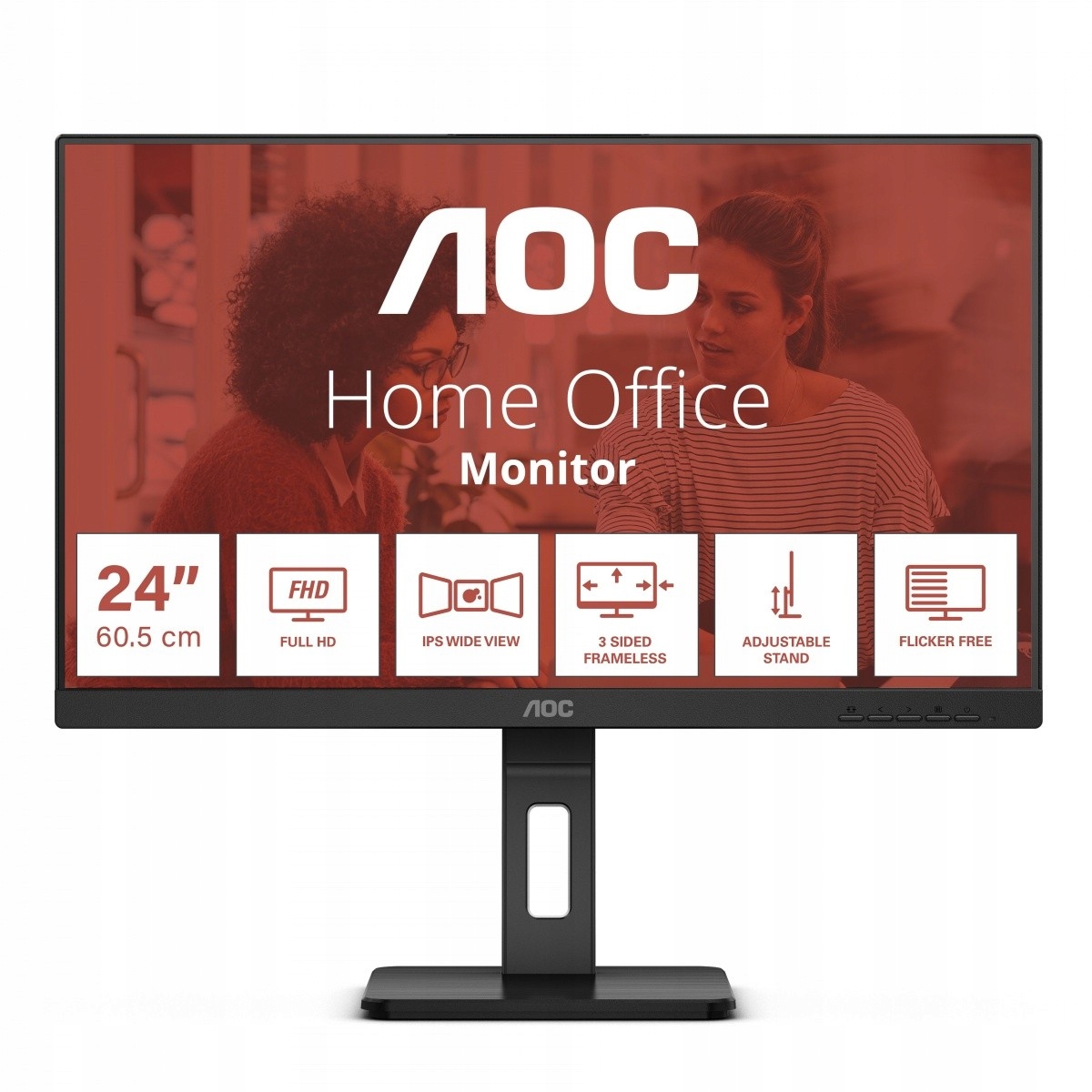 Aoc Monitor 24E3QAF 23.8 cali Ips Hdmi Dp Pivot Głośniki