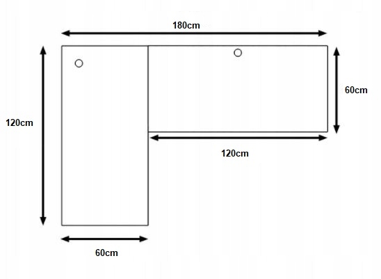 Stolik/Biurko Narożne Basic Antracyt Szerokość mebla 180 cm