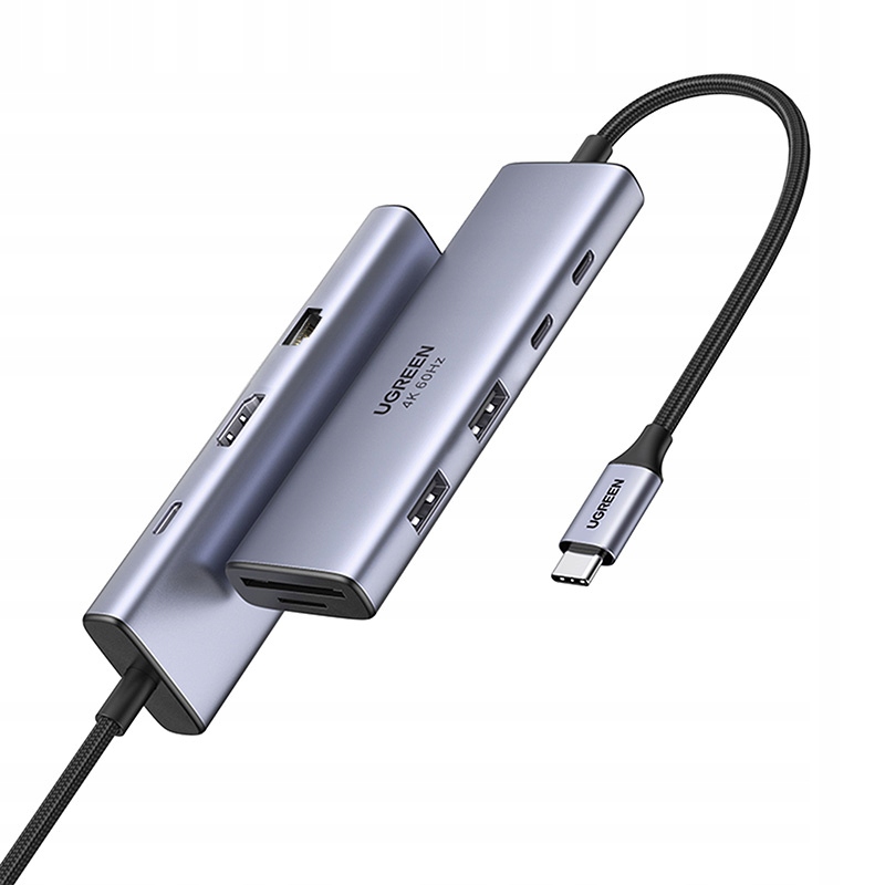 Usb-c hub Ugreen CM498, 3x Usb, Hdmi, Vga, RJ45, Sd/tf, Pd 100W