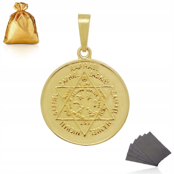 Zlacený Medailonek Přívěsek Pečeť Amulet Sedmi Archandělů Stříbro 925/585