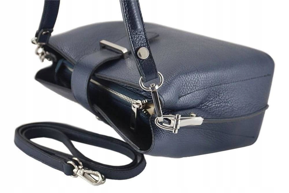 Skórzany kuferek damski shopper bag ciemnoszary - Barberini's 752-28 Materiał dominujący skóra naturalna licowa