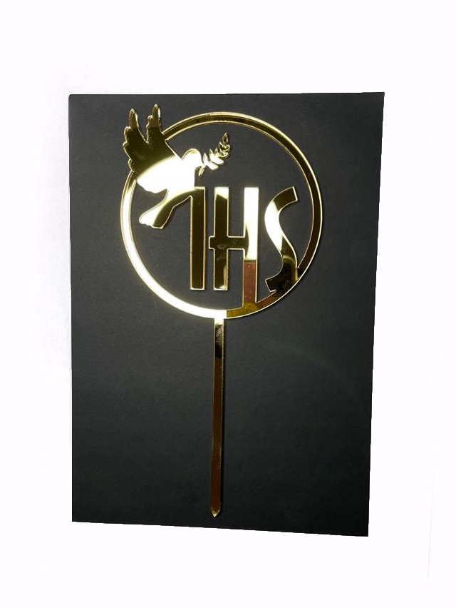 Toper Topper na tort komunia ZŁOTY hostia IHS PREMIUM Marka inna