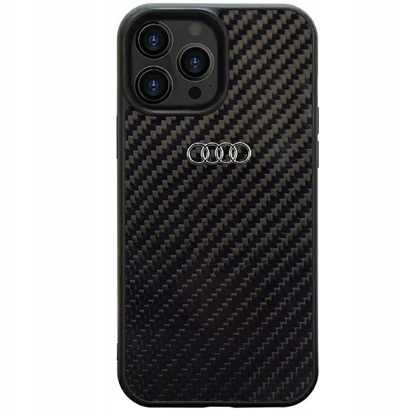 Audi Carbon Fiber iPhone 14 Pro 6,1" černo/černý pevný obal AU-TPUPCIP14P-R8