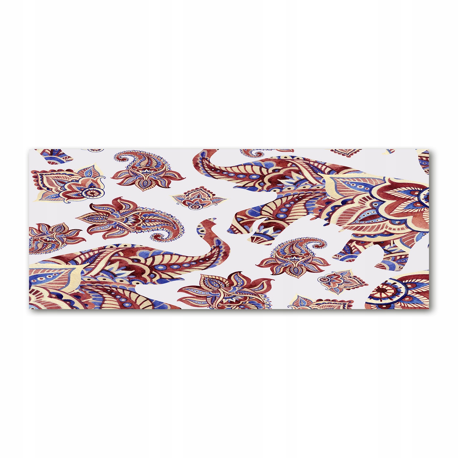 

Foto obraz szkło akryl Słonie ornamenty 125x50 cm